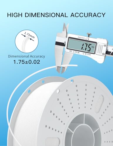PINBALL PETG 3D Printer Filament 1.75mm High Precision Durable Moisture-Proof Strong Filament Mith Better Flow Dimensional Accuracy +/- 0.02mm Suitable for Most FDM 3D Printers 4 Kilograms White - color: 4white, size: PETG-4kg