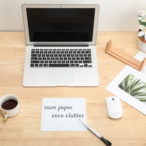 Desktop Glass Whiteboard with Wood Base, Small Whiteboard Glass Dry Erase Board Mini Whiteboard Portable Desk Whiteboard for Home, Office, 6.9x5.86 inch. Accessories Included - color: Beech-white-whiteboard