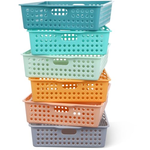 6 Pack Turn‑in Paper Trays for Classroom, Morandi - color: Morandi