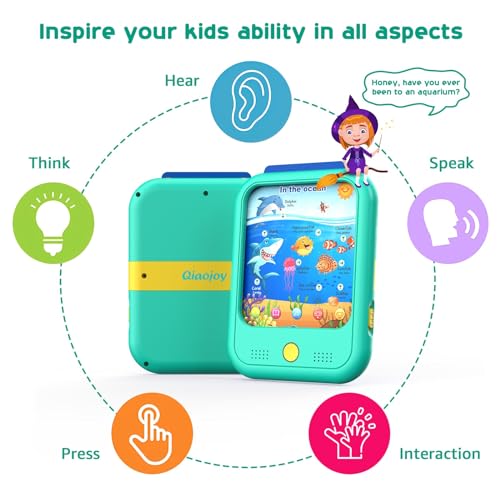 Qiaojoy Kids Learning Tablet Educational Learning Pad for Toddlers 2-5 - color: Green