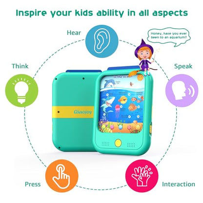 Qiaojoy Kids Learning Tablet Educational Learning Pad for Toddlers 2-5 - color: Green