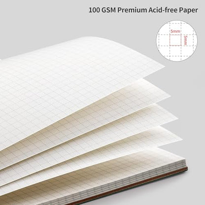 RETTACY Graph Grid Paper Notebook, 96 Pages, A4 Large Size (8.5'' x 11'') - color: Black, style: Grid