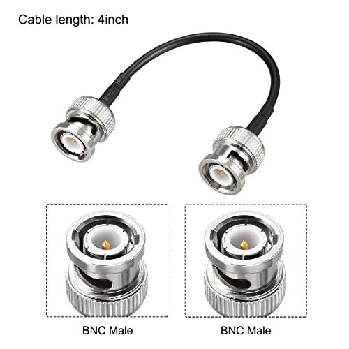 uxcell BNC Male to Male Coaxial Jumper Cable 50 ohm 4 inch RG174 2pcs - size: 4 Inch