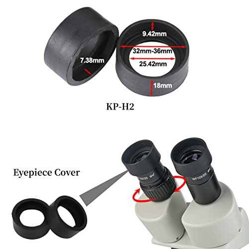 AUNMAS 2PCS Eyepiece Cover, Binocular Eye Cups Replacement Guard Soft Rubber 36mm Diameter Stereo Microscope Accessory(KP-H2 Flat Angle) - color: KP-H2 flat angle