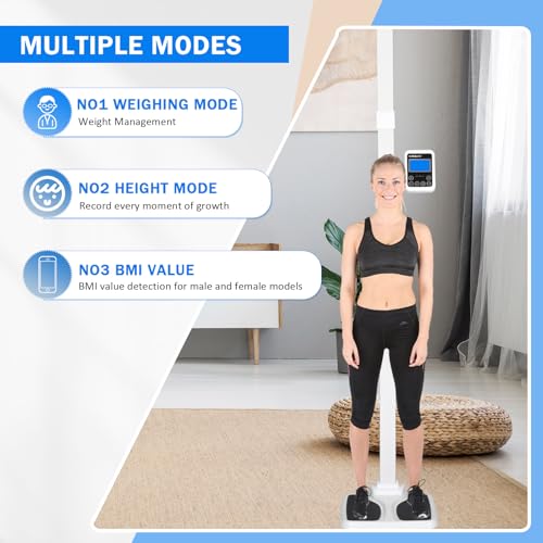 Professional Digital Physicians Scale，Ultrasonic Height and Weight Scale，Multifunctional Medical Measuring Scale for Weight and Height Measurement,Weight Capacity 440 lbs / 35.4”-78.7” - color: Smart weight and height scale
