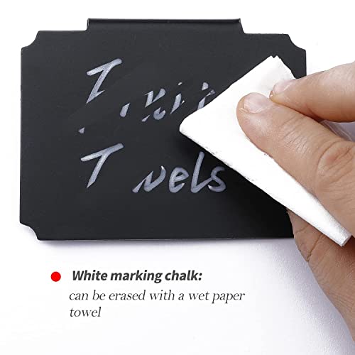 10 Plastic Basket Bin Label Clip on Removable Kitchen Pantry Label Clip with White Chalk Markers for Storage Bin Box Hanging Bin Clip Label (10)