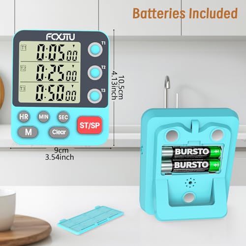 Digital Dual Kitchen Timer, Multi-Channel Magnetic Countdown for Cooking - size: YS318 Blue