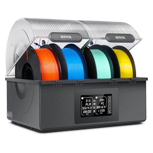 Sovol Filament Dryer 4 Spools, SH03 Dry Box w/ 85℃ Max Temp, 1.75/2.85mm - color: Metal Gray, size: 4 KG