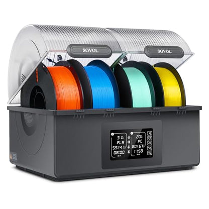 Sovol Filament Dryer 4 Spools, SH03 Dry Box w/ 85℃ Max Temp, 1.75/2.85mm - color: Metal Gray, size: 4 KG