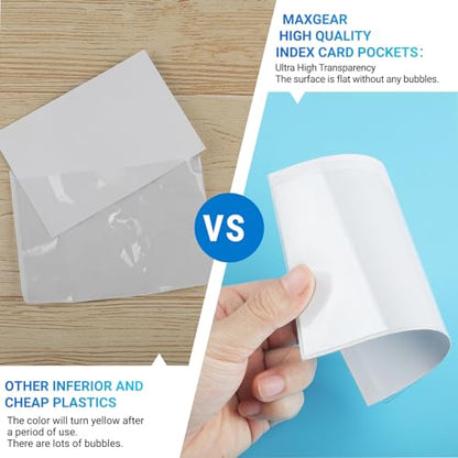 MaxGear 4" x 6" Index Card Holder, 52 Pack Label Holders for Storage Bins - size: 4" x 6", style: 52 Pack