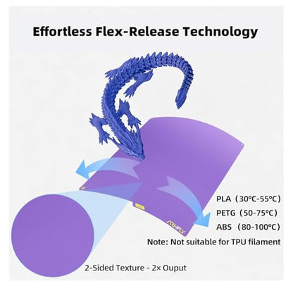 FYSETC Upgraded Build Plate for Qidi Plus4: 320 * 310 mm Conweb Cool Print Bed Dual Texture PEI Sheet Special for PLA Keep Printing 720H Saving Energy 42kwh - Purple