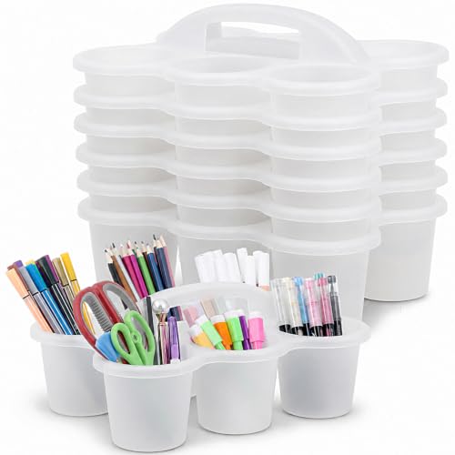 6 Pack Classroom Caddy With Handle for School Supplies, Clear - color: Clear
