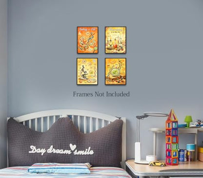 ZOIYINO Science Classroom Posters Set of 4,Educational Wall Art - color: Science Classroom Posters Set of 4