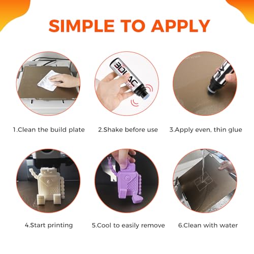 CCTREE 3D Printer Bed Adhesive Stick for Hot Bed, 80ml(1 Pack) - style: Adhesive Stick(1 Pack)