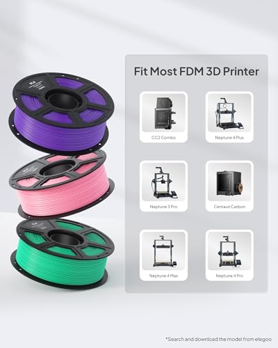 ELEGOO PLA 3D Printer Filament 1.75mm Pink 1KG - color: 1pcs Pink
