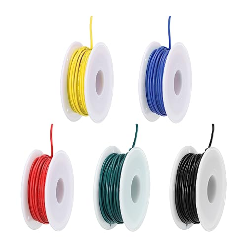 MECCANIXITY 22AWG Wire 22 Gauge Electrical Wire, PVC 1007 Stranded Wire Hook Up Wire Tinned Copper Wire 50m(164ft) 5 Colors for DIY Wiring Applications - size: 22AWG,164ft