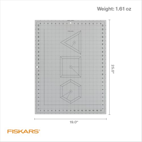 Fiskars 18" x 24" Self Healing Cutting Mat for DIY, Quilting & Sewing, Grey - color: Gray w/Shapes, size: 18"L x 24"W