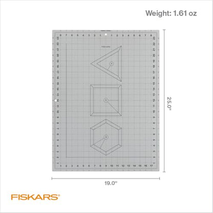 Fiskars 18" x 24" Self Healing Cutting Mat for DIY, Quilting & Sewing, Grey - color: Gray w/Shapes, size: 18"L x 24"W