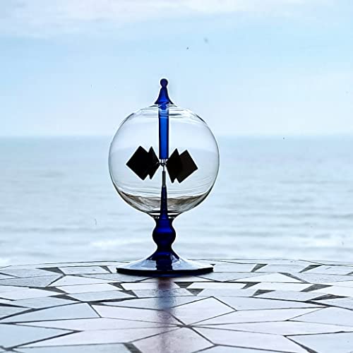 Blue Solar Power Radiometer Sun Light Energy Crookes Spinning Vanes Glass Windmill Gift Home Desk Decoration