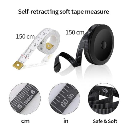 BoAn Tape Measure,8 PCS Measuring Tape for Body Fabric Sewing Tailor Cloth,Retractable Soft Sewing Tape Measures,Double Scales Rulers,60-Inch