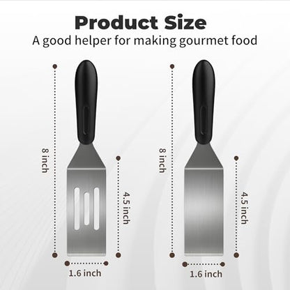 Stainless Steel Mini Spatula (2PC),Small Turners for Cake Brownies Pancakes - color: 2PC