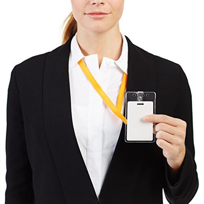 Amazon Basics Vertical Clear Plastic ID Badge Holders, 2.55" x 4.41", Pack of 50 - style: Vertical