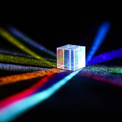 Colorful Crystal Glass Prism X-Cube RGB Dispersion Optical Glass Prisms - size: 20mm X-Cube
