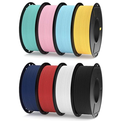 ELEGOO Matte PLA 3D Printer Filament Bundle 1.75mm 8 Colors 8 * 250g 1.75mm - color: 8*250g Black/White/Ruby Red/Navy Blue/Teal Green/Sunshine Yellow/Ice Blue/Sakura Pink