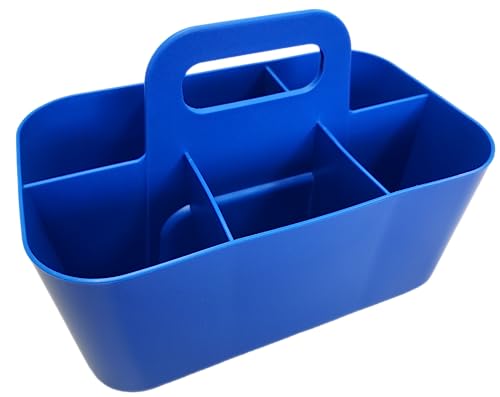 Small Stackable and Portable Simple 6-Compartment Caddy - Made In USA (Blue) - color: Blue
