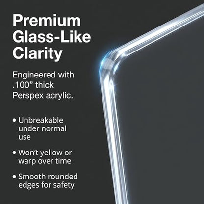 Clear-Ad - Acrylic Trifold Brochure Holder with Business Card Pocket - Rack Card Display - Pamphlet Stand - LHF-P100 (Single Pack)