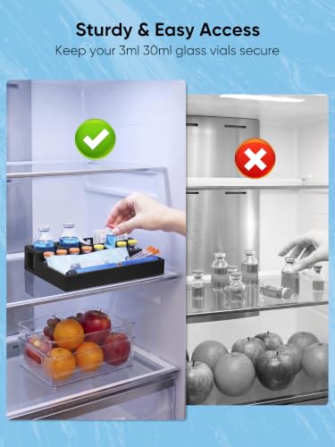 Peptide Case for Fridge 3ml & 30ml, Vial Holder for Fridge, Black - color: Black