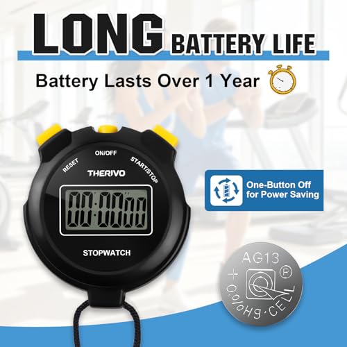 2 Pack Digital Simple Silent Stopwatch Timer: Basic Stopwatch Only