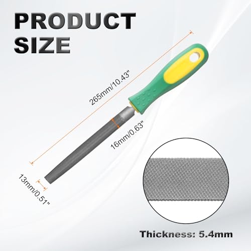 HARFINGTON 6" Half Round Medium Cut File Double Cut Teeth Bastard Metal File High Carbon Steel T12 with PP Handle for Metal Wood Tool Sharpener, Gray - size: 6"