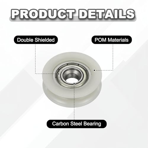 uxcell 10Pcs 625ZZ POM Pulley U-Groove Ball Bearing, 5x23.5x6.8mm, Beige - color: Beige, size: 5x23.5x6.8mm, 625ZZ