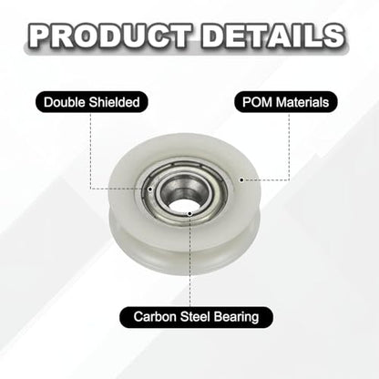 uxcell 10Pcs 625ZZ POM Pulley U-Groove Ball Bearing, 5x23.5x6.8mm, Beige - color: Beige, size: 5x23.5x6.8mm, 625ZZ