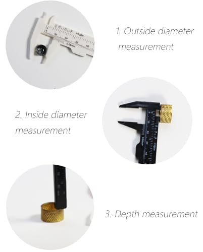 3Pcs Mini Plastic Vernier Caliper 80mm, Double Scale Measuring Tool