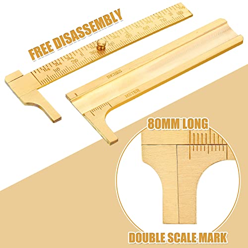 Konohan 2 Pcs Brass Pocket Caliper Pocket Caliper Mini Tool for Jewelry