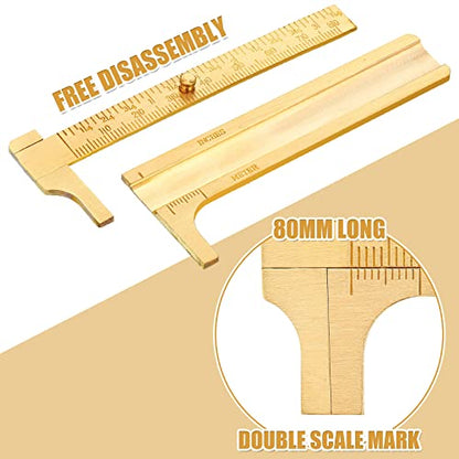 Konohan 2 Pcs Brass Pocket Caliper Pocket Caliper Mini Tool for Jewelry