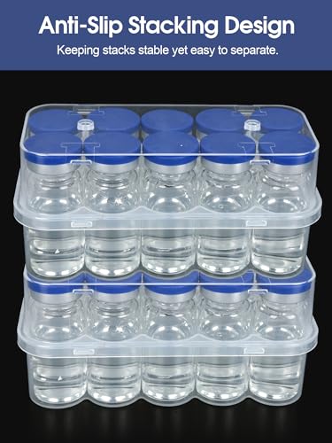 10ml Vial Peptide Storage Case —10-Slot Insulin & Peptide Organizer Bag for Fridge, Transparent Protector Box Holder for 1-3mL Glass Vials (Insulin, GLP-1, Peptides, Etc.) by WIBOND