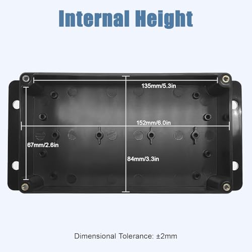 Junction Box with Clear Cover IP65 Waterproof ABS Plastic Universal Project Box with Fixed Ear, Black 6.2"x 3.5"x 2.5"(158x90x64mm)(Pack of 2) - color: 2 packs, size: 6.2"x 3.5"x 2.5"