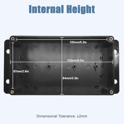 Junction Box with Clear Cover IP65 Waterproof ABS Plastic Universal Project Box with Fixed Ear, Black 6.2"x 3.5"x 2.5"(158x90x64mm)(Pack of 2) - color: 2 packs, size: 6.2"x 3.5"x 2.5"