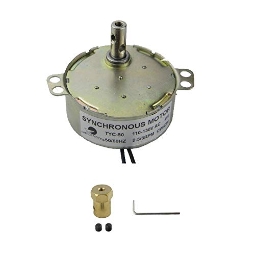 CHANCS Synchronous Motor TYC-50 110V 2.5-3RPM4W CW/CCW Turntable Motor Synchronous Motor for Cup Turners with 7mm Flexible Coupling Connector Bore Flexible Shaft Turntable TYZ49 - size: 1PC, style: Motor + Coupling