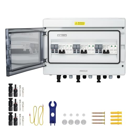 3 in 3 Out Solar Combiner Box,PV Combiner Box with 20A PV Fuse,DC 20A Circuit Breaker and Surge Protector,IP65 Solar Disconnect Switch Box for Indoor Outdoor Solar Panel System (3 in 3 Out 20A 500V) - size: 3 In 3 Out 20A 500V