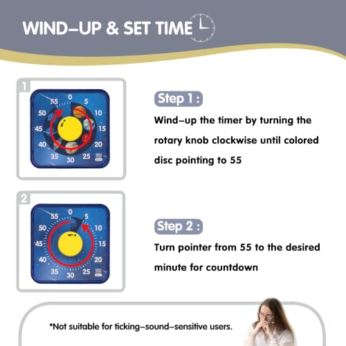 TWENTY5 SEVEN 7.5-Inch Visual Timer, Battery-Free 60-Minute Countdown Clock - color: Galaxy