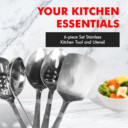 Chef Craft Select Kitchen Tool and Utensil Set, 6 Piece Set, Stainless Steel - style: Set