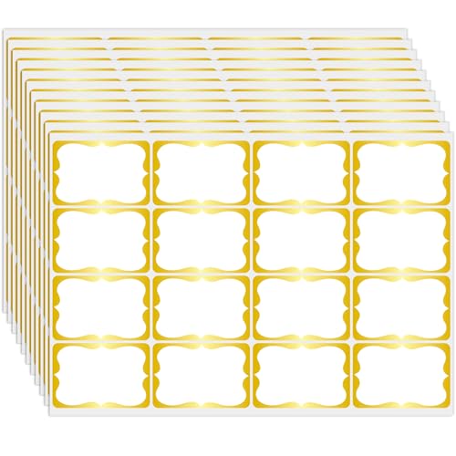 Gold Foil 400 Pcs Name Tag Stickers, 3"x 2", 16 Colorful Name Tags, Name Labels for School, Classroom, Office and Home - Gold - color: Gold