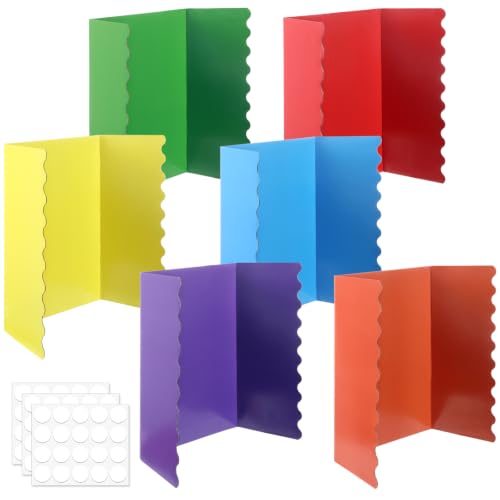 6 Pack 24”x16” Trifold Poster Boards Back to School Tri Fold Poster Board Corrugated Scalloped Display Boards Foldable Business Project Board for Presentation Science Fair Event Project(Colorful) - color: Colorful