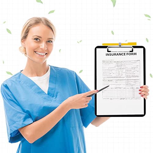 Jetec 4 Pcs Black Clipboards with Pen Holder, 8.5 x 11 Inch Hanging Plastic Board with Metal Clip, Holds 100 Sheets for Letter A4 Size Paper, Teachers Students Nurses Must Haves School Office Supplies