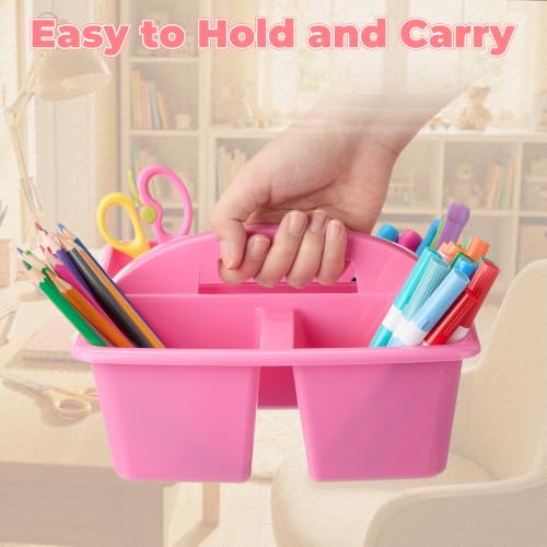 Kathfly 4 Pack Classroom Caddy Organizer with Handle Bulk, Pink - color: Pink