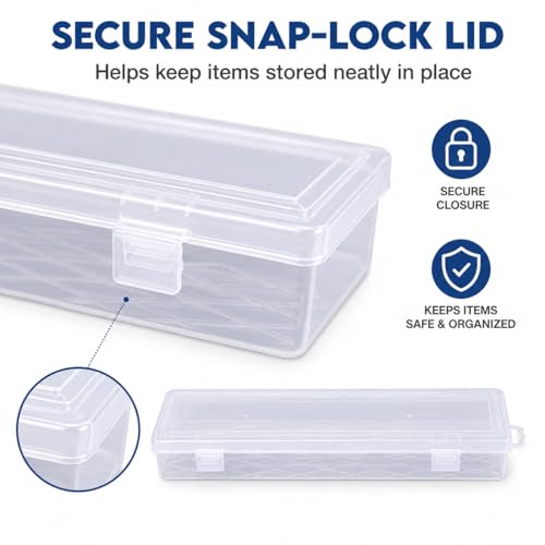 Clear Plastic Tool Box Bead Organizer and Storage Case Transparent Small Tool Storage Box for Craft Supplies Jewelry Small Parts Wall Mount Hanging Container 13.97 X 3.54 X 1.49 in